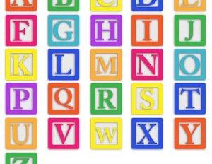 Baby alphabetical blocks.
