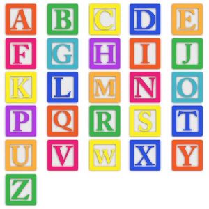Baby alphabetical blocks.